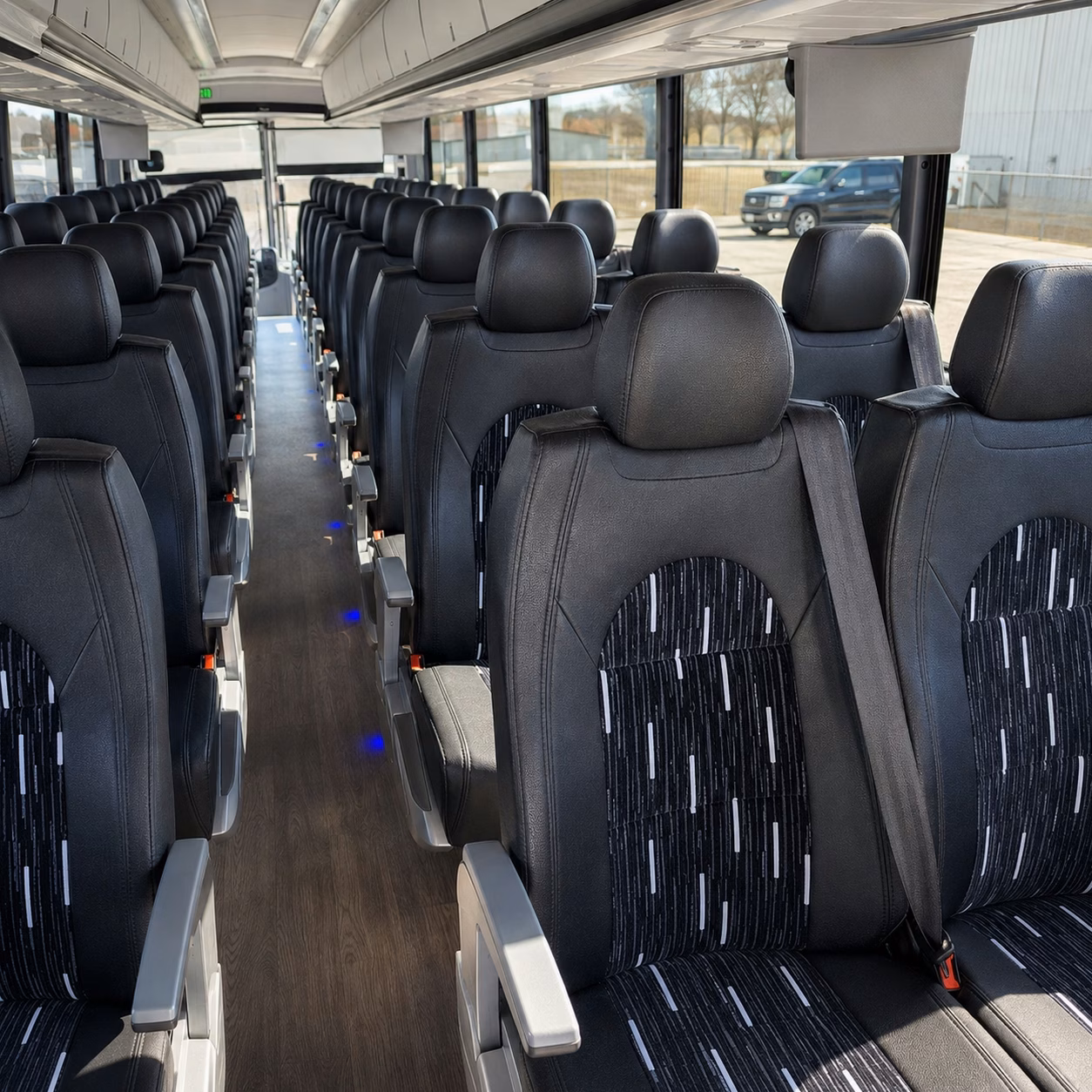 dallas charter bus interior