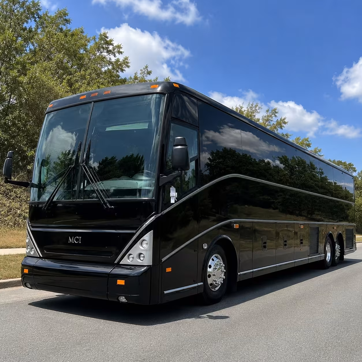dallas charter bus rental exterior