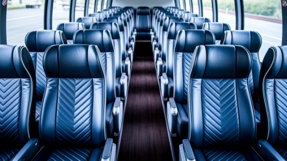 dallas 56 passenger charter bus inside