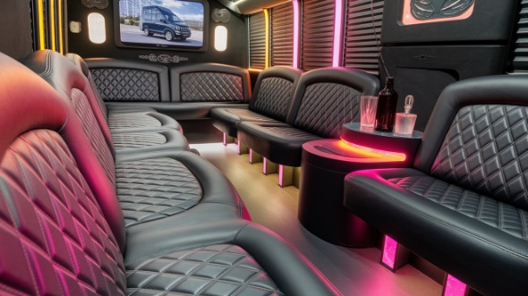 party bus rental interior dallas