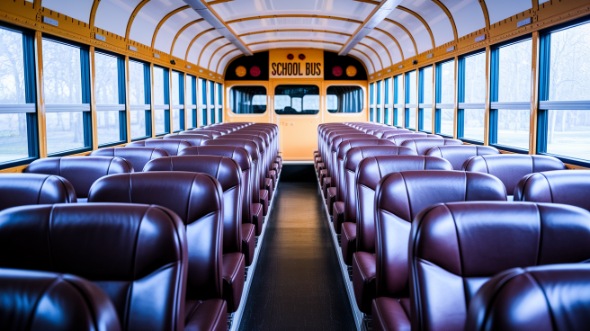 school bus rental interior dallas